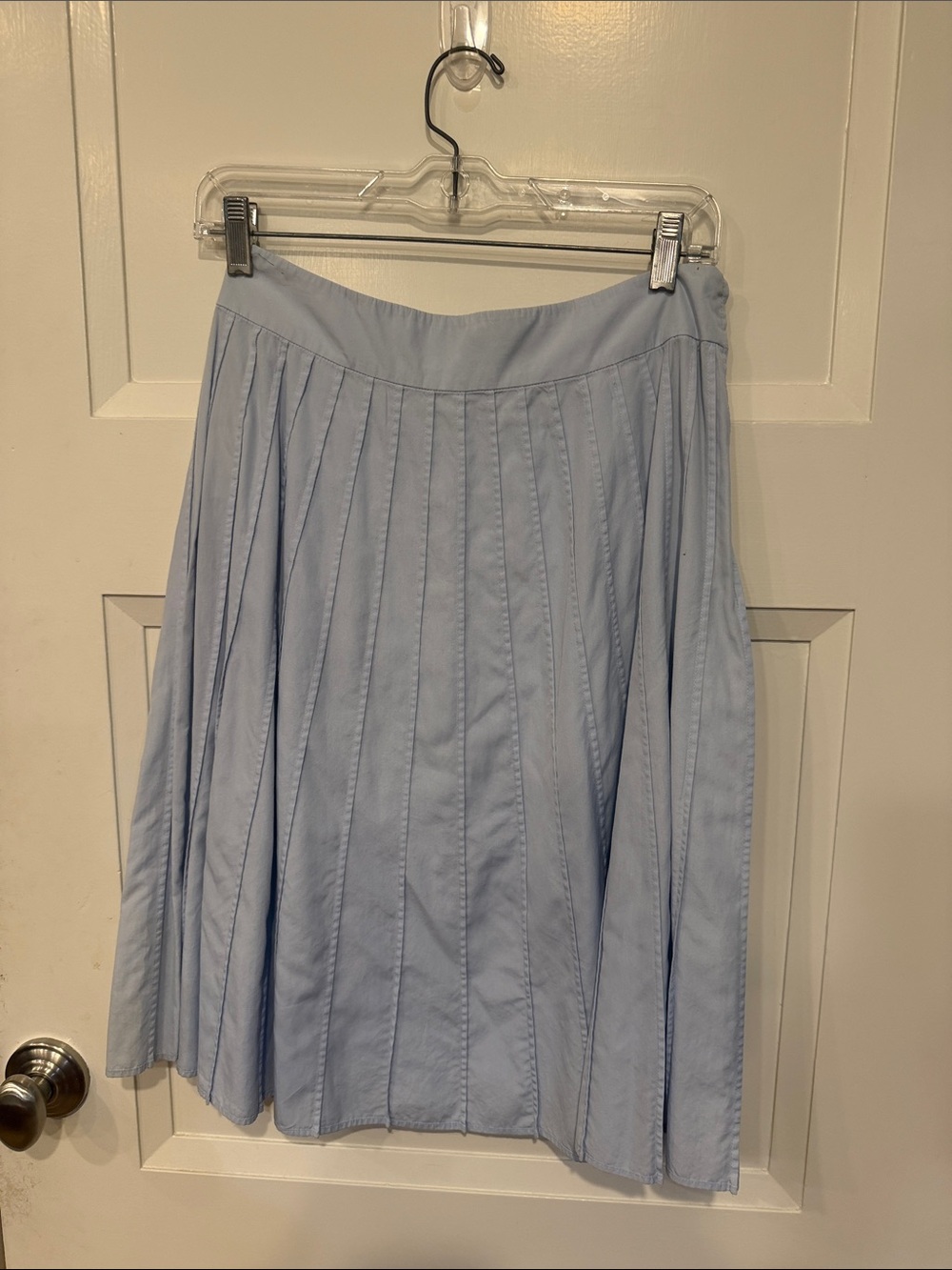 Prada Light Blue Pleated Midi Skirt